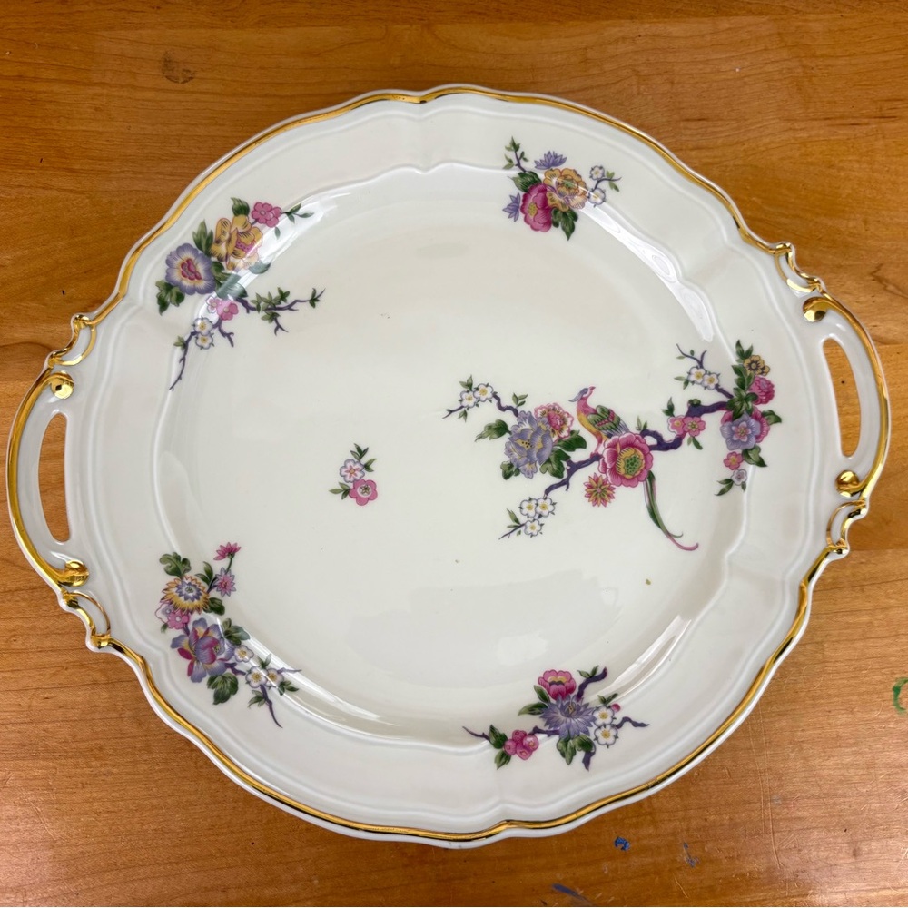 Vintage Limoges Bernardaud Bengali Serving Platter 11" Bird Floral Cookie Plate